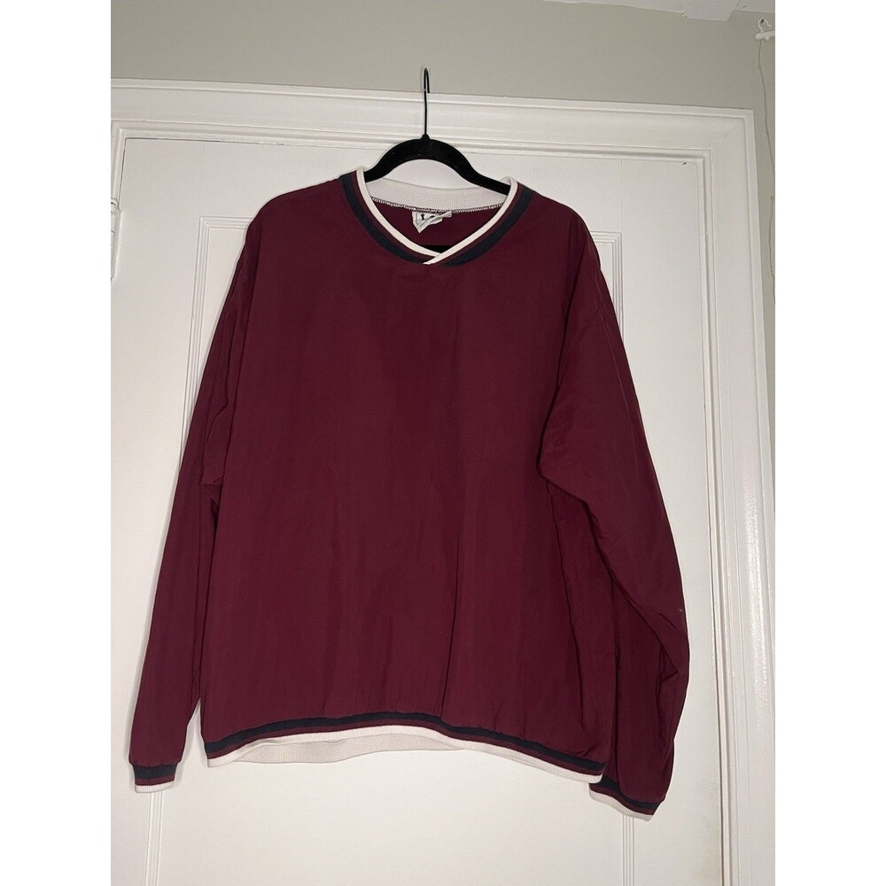 Lee Sport Vintage Burgundy Pullover Sweatshirt Men's L Crew Neck Cotton Knit